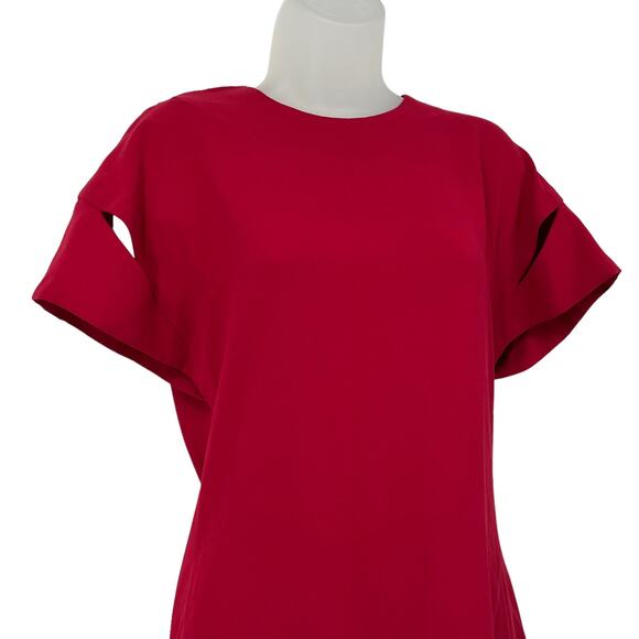 IRO Hilda Dress Wine Red Short Cutout Sleeve Drape Back Zip Size 2 NEW - Picture 6 of 12